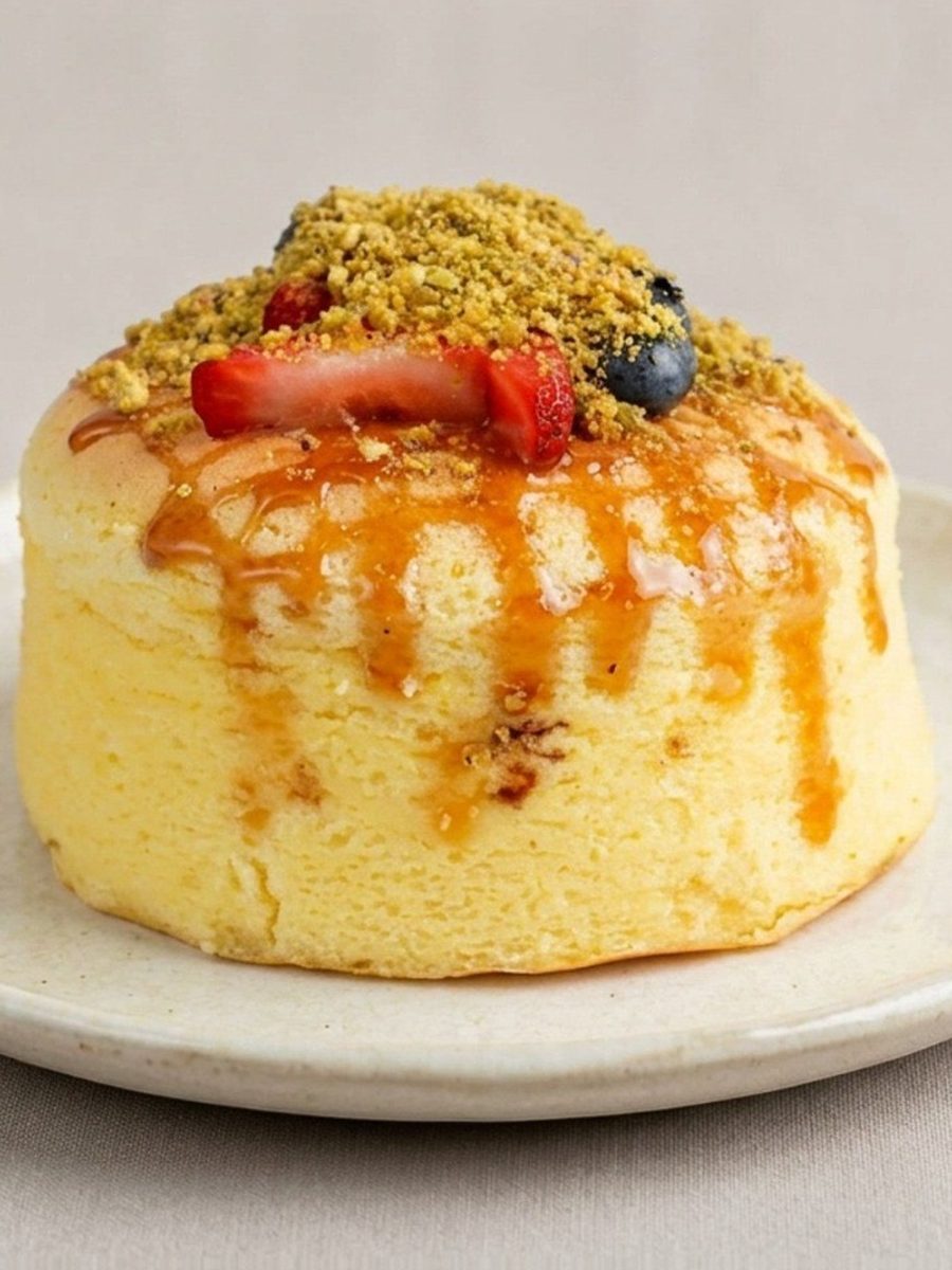 Caramel pistache — gâteau au fromage japonais Soufflé