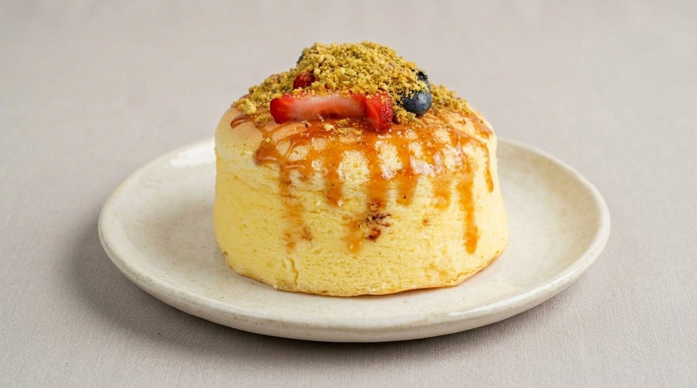 Caramel pistache — gâteau au fromage japonais Soufflé