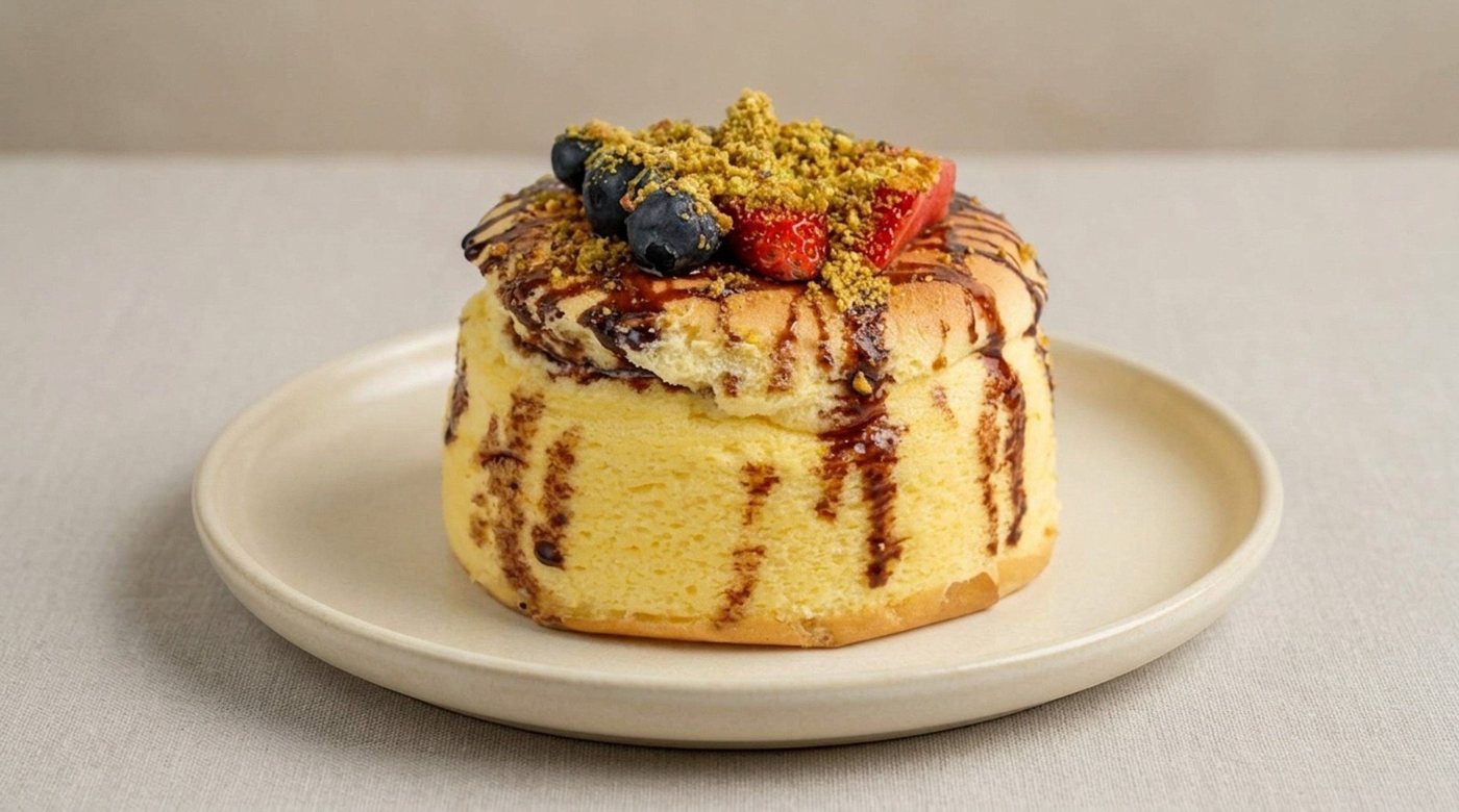 Chocolat pistache — gâteau au fromage japonais Soufflé